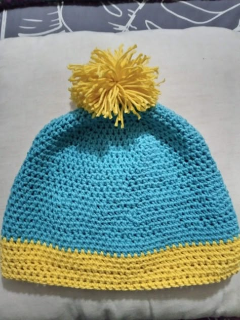 Cartman Hat Crochet, Cartman Aesthetic, Balaclava Aesthetic, Eric Cartman, Fun Crochet, Fun Crochet Projects, Diy Crochet Projects, Learn To Crochet, Hat Pattern