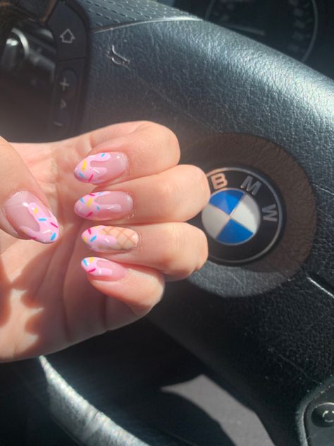 Sweets Nails, Cake Nails, Sprinkle Nails, Ice Cream Nails, Ombre Gel Nails, Cotton Candy Nails, 2022 Nails, Candy Nails, Retro Nails