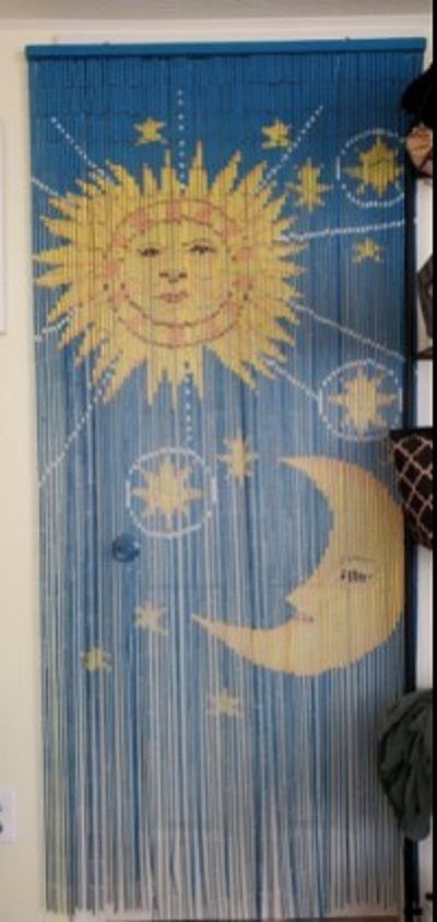 Sooo beautiful, love having it. I have two kittens and they love playing with it, it's sturdy enough to where they can't break it. #sunmoon, #sun, #moon, #sunmoonbeadedcurtain, #solarcurtain Curtain Room Dividers, Curtains For Doorways, Beaded Door Curtain, Curtain For Window, Beaded Curtains Doorway, Eclectic Decor Bohemian, Beaded Door, Beaded Door Curtains, Bamboo Beaded Curtains