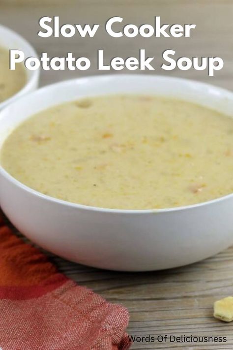 Potatoe And Leek Soup, Slow Cooker Potato Leek Soup, Slow Cooker Potato, Soup Lovers, Slow Cooker Potatoes, Soups Stews Chilis, Creamed Leeks, Potato Leek, Potato Leek Soup