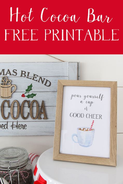 A cute little free printable to add to your own cocoa bar! #freeprintable #christmasprintable #livingletterhome Hot Cocoa Bar Christmas Free Printables, Free Printable Hot Cocoa Bar Sign, Cocoa Bar Printables Free, Free Hot Cocoa Printables, Hot Chocolate Bar Sign Printable Free, Hot Cocoa Bar Printables Free, Free Hot Cocoa Bar Printables, Hot Cocoa Sayings, Sunshine Cart