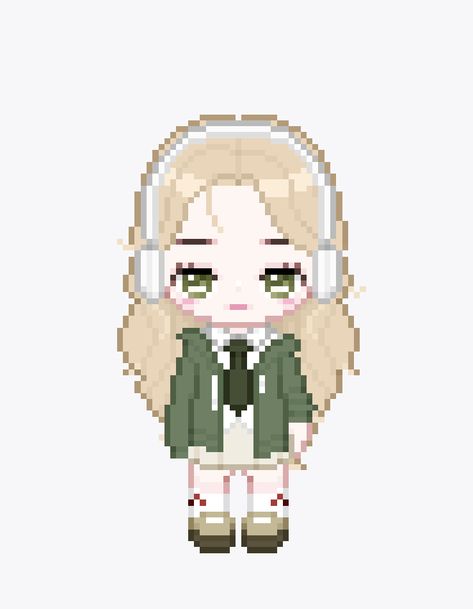 My Little Star Avatar, Game Avatar Character, My Little Star Outfit Ideas Game, My Little Star, Piskel Art, Pixel Characters, Easy Pixel Art, Pixel Drawing, Pix Art