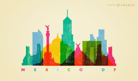 Mexico DF colorful skyline #AD , #SPONSORED, #Sponsored, #DF, #colorful, #skyline, #Mexico Epic Backgrounds, Mexico City Travel Guide, Mexico Design, City Vector, City Silhouette, Digital Art Beginner, Landscape Background, City Illustration, City Skyline