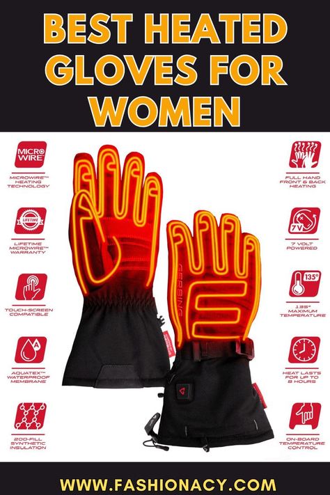 Heated Gloves For Women Heated Clothing, Heated Gloves, Gloves For Women, Gloves Design, Winter Adventure, Winter Accessories, Winter Wear, Cold Weather, Gloves