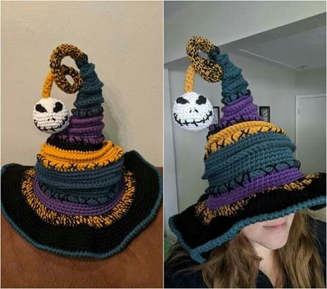 Crochet Witch Hat, Crochet Witch, Crocheted Hat, Witches Hat, Halloween Crochet Patterns, Crochet Mittens, Fun Crochet Projects, Halloween Crochet, Diy Crochet Projects