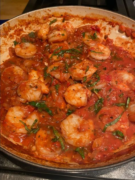 Shrimp Diavolo is a classic, slightly spicy Italian dish that can be served over pasta or with a hunk of buttery garlic bread. It's perfect for an easy weeknight dinner but also fancy enough for company. Shrimp Diavolo, Italian Shrimp Recipes, Spicy Tomato Sauce, Shrimp Recipes For Dinner, Herb Sauce, Easy Weeknight Dinner, How To Cook Shrimp, Easy Weeknight Dinners, Just Cooking