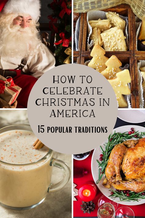 How to Celebrate Christmas in America: 15 Popular Christmas Traditions Traditional American Christmas Food, American Christmas Food, American Christmas Dinner, American Christmas Decorations, American Christmas Traditions, Christmas Dinner Dishes, Christmas Diner, Baking Christmas Cookies, Traditional Christmas Dinner