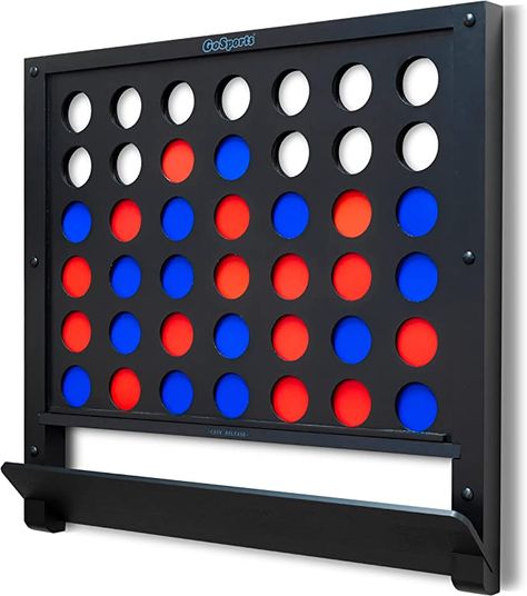 Amazon.com: GoSports Wall Mounted Giant 4 in a Row Game - Jumbo 4 Connect Family Fun with Coins : Everything Else 4 In A Row Game, Life Size Games, 4 In A Row, Wall Game, Giant Games, Cool Wall Decor, Grey Stain, Stud Walls, Video Wall