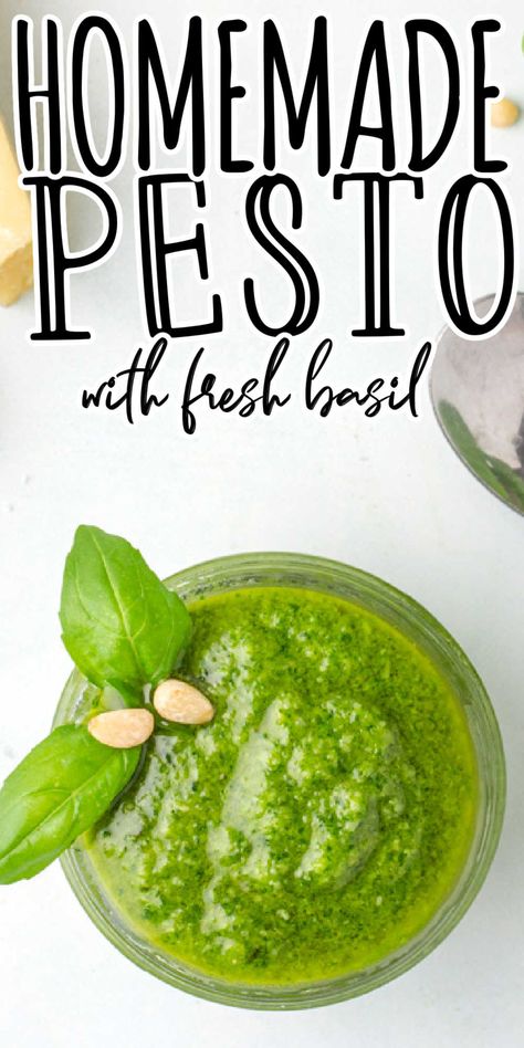 Easy Basil Pesto Recipe, Pasta With Roasted Vegetables, Easy Basil Pesto, Fresh Basil Pesto Recipe, Fresh Basil Pesto, Basil Pesto Recipe, Pesto Sauce Recipe, Homemade Pesto Recipe, Make Pesto