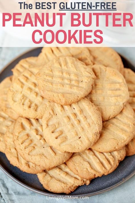 Peanut Butter Cookies Easy, Healthy Peanut Butter Cookies, Cookies Peanut Butter, Butter Cookies Easy, Gluten Free Peanut Butter Cookies, Easy Peanut Butter Cookies, Gluten Free Cookie Recipes, Gluten Free Peanut Butter, Cookies Easy