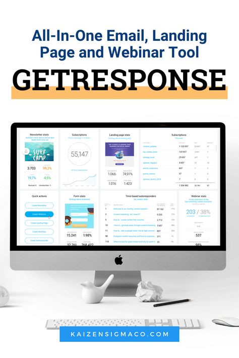 Looking for the best email marketing software and tools for your business email campaign? Learn how GetResponse can help plan, measure and manage your email marketing. Kaizen Sigma helps local businesses with time-tested marketing techniques, strategy, content marketing, social media management, advertising and video production. #emailmarketing #marketing #onlinemarketing #businesstips Shopify Marketing, Web Research, Building Tools, Email Marketing Template, Email Marketing Software, Business Email, Bulk Email, Email Marketing Tools, Email Marketing Design