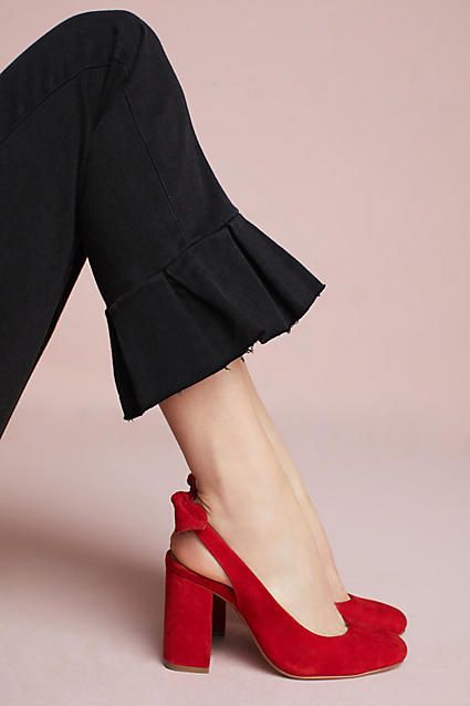 Anthropologie Tied Slingback Heels 👠 #affiliate #heels #slingback #fall2017 #myredshoestories Prom Heels, Red High Heels, Red Pumps, Red High, Prom Shoes, Slingback Heel, Pretty Shoes, Shoe Lover, Red Shoes