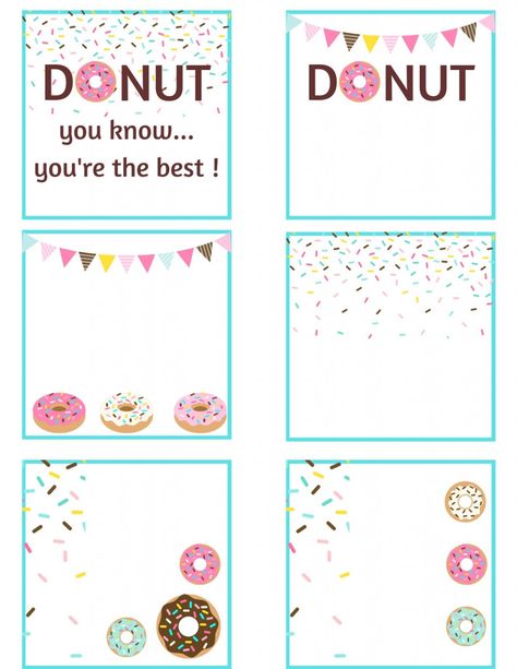 Donut Gift Tag Free Printable, Donut Tags Free Printable, Donut Signs Printable Free, Donut Farewell Party, Donut Appreciation Printable Free, Free Donut Printables, Donut Classroom, Donut Names, Donut Gift Tag