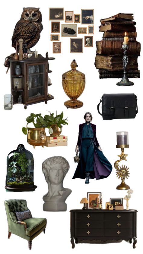 Wimsy goth dark academia thrift Dark Academia Thrift, Maximalist Dark Academia, Dark Maximalist, Goth Dark Academia, Dark Academia, Home Remodeling