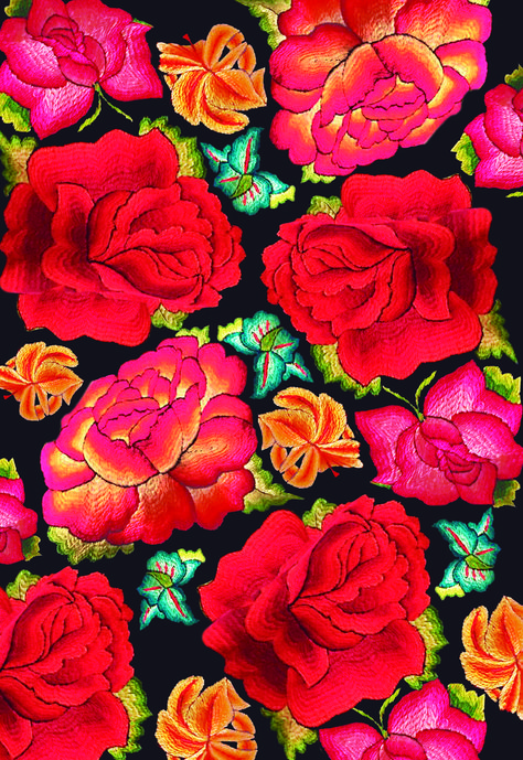 Mexican Pattern Design, Mexican Textiles Pattern, Mexican Floral Pattern, Mexican Motifs, Esperanza Rising, Mexican Pattern, Mexican Culture Art, Mexican Textiles, Mexican Flowers