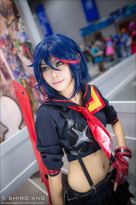 Ryuko Matoi Cosplay from Kill la Kill! Ryuko Cosplay, Ryuko Matoi Cosplay, Kill La Kill Cosplay, Ryuko Matoi, Cartoon Cosplay, Video Game Cosplay, Geeky Girls, Kill La Kill, Comic Games