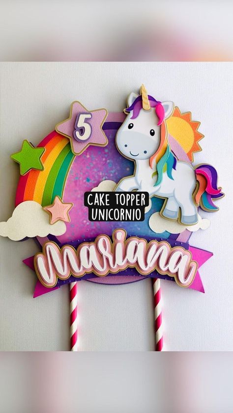 Cake topper  Unicornio | Cumpleaños niños, Cu Unicorn Number Cake, Fondant Unicorn Cake Toppers, Diy Unicorn Cake, Holiday Cake Decorating, Unicorn Topper, Diy Cake Topper Birthday, Pinterest Cake, 3d Cake Toppers, Birthday Party Treats