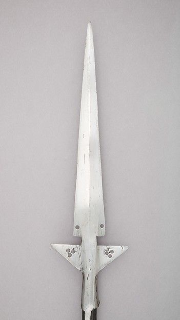 Wing Spear (Fluegellanze) Date: ca. 1500 Culture: Western European Medium: Steel, wood Dimensions: L. 89 1/4 in. (226.7 cm); L. of head 24 in. (61 cm); W. 6 3/4 in. (17.1 cm); Wt. 3 lbs. 15 oz. (1786 g) Light Elves, Winged Spear, Medieval World, A3 Poster, Steel Wood, Classic Image, Fantasy Armor, Dark Ages, Medieval Fantasy