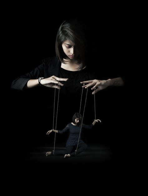 The Puppet Show _ who are we ? Controlling Puppet Reference, Puppeteer Pose, Puppet Poses Reference, Human Marionette, Puppet Show Ideas, Puppet Aesthetic, Human Puppet, Girl Puppets, A Level Photography