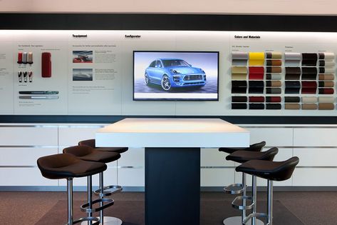 Inside Porsche’s Dramatic New Headquarters | Architectural Digest Porsche Showroom, Automotive Showroom, Car Showroom Interior, Garage Design Interior, Paint Leather, Car Experience, Experience Center, Car Showroom, Design Studios