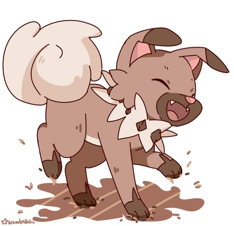 Iwanko Dog Type Pokemon, Pokemon Dog, Rockruff Pokemon, Midnight Lycanroc, Dog Pokemon, Anime Dog, Pokemon Craft, Oc Pokemon, Foo Dog