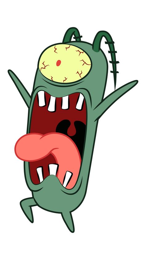 Plankton always wanted to find out the Krabby Patty recipe and when he finally did it - the green creature runs away. Do you know why? As appeared, the most important ingredient in the Krabby Patty... Crabby Drawing, Plankton Wallpaper, You Did It, Plankton Tattoo, Spongebob Screaming, Plankton Drawing, Krabby Patty Recipe, Plankton Painting, Spongebob Plankton