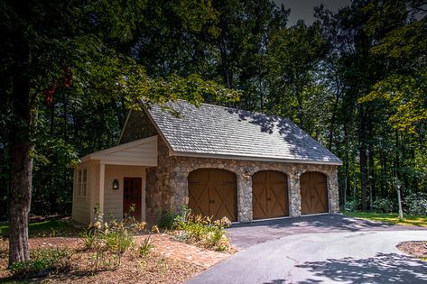 Detached Structures - Rustic - Garage - Manchester - by Liberty Hill Construction | Houzz Stone Garage, Rustic Garage, Carport Ideas, Garage Pictures, Garage Exterior, Garage Ideas, Storage Solutions, Gazebo, Manchester