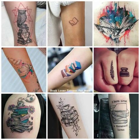 Discover The Best Book Lover Tattoo Ideas For Literature Enthusiasts Sticker Book Tattoo, Patchwork Tattoo Designs, Book Lover Tattoo Ideas, Lover Tattoo Ideas, Literary Tattoo, Book Lover Tattoo, Little Prince Tattoo, Umbrella Tattoo, Lover Tattoo