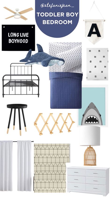 Boys Room Black Bed, Bed Frame Target, Toddler Boy Bedroom, Dresser Lamp, White Dresser Bedroom, Neutral Kids Room, Boy Toddler Bedroom, Black Bed Frame, Black Bed