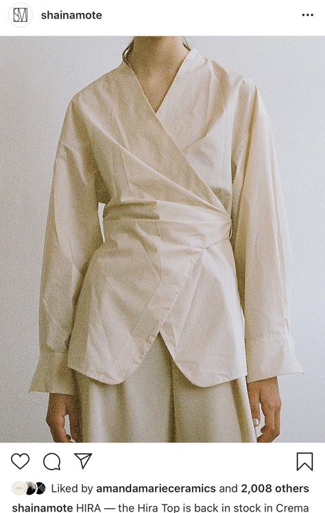 Wrapping Top, Linen Fashion, 가을 패션, Minimal Fashion, Fashion Details, Cotton Poplin, Wrap Around, Minimalist Fashion, Modest Fashion