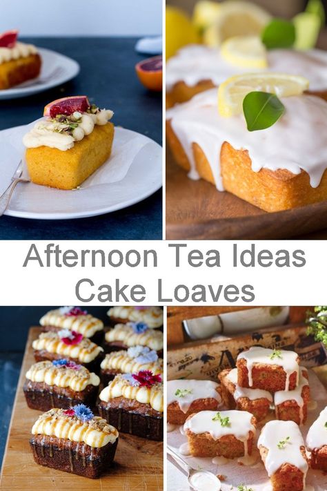 Afternoon tea ideas to create your own afternoon tea at home. A collection of mini cake loaves recipes to inspire you! #afternoontea #afternoonteaathome #afternoonteaideas Tea Cake Loaves, Sweet Afternoon Tea Ideas, Afternoon Tea At Home Ideas, Mini Afternoon Tea Ideas, Valentines Afternoon Tea Ideas, Afternoon Tea Ideas Desserts, Tea Treats Afternoon, Small Cakes For Afternoon Tea, Tea Party Food Recipes Easy