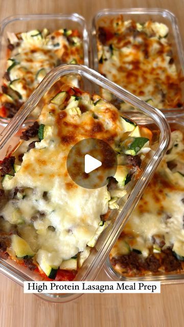 Becca | TeacherTastes on Instagram: "High-Protein Lasagna Meal Prep  (Makes 4 Meals)  Ingredients: 	•	1 lb ground beef 	•	1.5 cups cottage cheese 	•	1/2 cup ricotta cheese 	•	1 large zucchini, thinly sliced 	•	8 lasagna noodles, cooked (or use the oven ready noodles like I used)  	•	2.5 cups red sauce 	•	1.5 cups shredded mozzarella cheese 	•	Salt and pepper to taste 	•	4 (28oz) glass containers  Instructions:  	1.	Preheat oven to 375°F. 	2.	Cook ground beef in a skillet, season with salt and pepper. 	3.	Mix cottage cheese and ricotta in a bowl. 	4.	Assemble in 28oz containers: 	•	Layer red sauce, lasagna noodle, beef, zucchini, and cheese mix. 	•	Repeat layers. 	5.	Top with mozzarella and red sauce. 	6.	Bake for 20-25 minutes. 	7.	Let cool, then refrigerate for up to 4 days." High Protein Zucchini Lasagna, Meal Prep Lasagna, Lasagna Meal Prep, Meal Prep Glass Containers Oven, 1400 Calorie Meal Plan, Healthy Low Calorie Dinner, Single Serve Meals, High Protein Meal Prep, Low Calorie Dinners