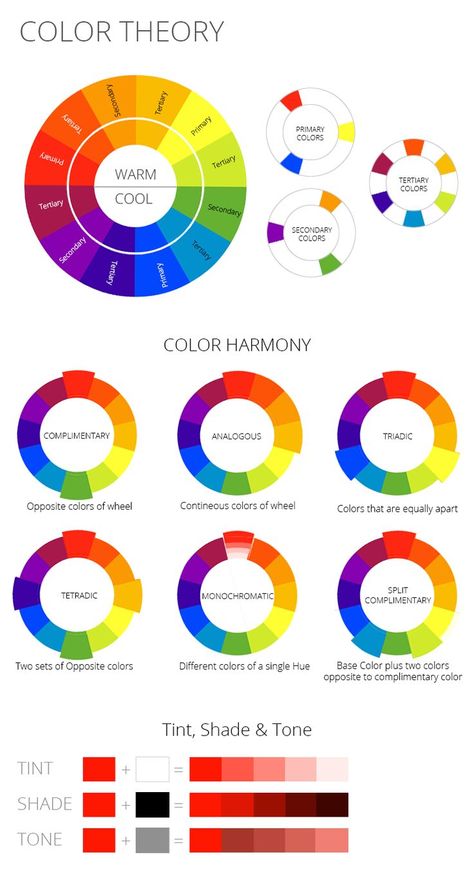 Colour Wheel Monochromatic, Color Wheel Triadic Colors, Colour Wheel Tint Tone Shade, Color Harmony Wheel, Color Wheel Primary Secondary Tertiary, Complimentary Painting Ideas, Colour Theory Palette, Complimentary Colour Painting, Colour Wheel Aesthetic