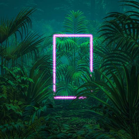 Neon Jungle, Neon Art, Packaging Design Inspiration, Canvas Home, Color Of The Year, Lush Green, 3d Illustration, Neon Lighting, Art Materials