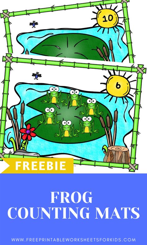 Frogs On A Lilypad Counting Mats | Kool Kids Games Frog Counting Preschool, Frog Math Activities For Preschool, Counting Activities Kindergarten, Frogs Preschool, Frog Activities, Counting For Kids, Weather Theme, Frog Theme, Preschool Planning