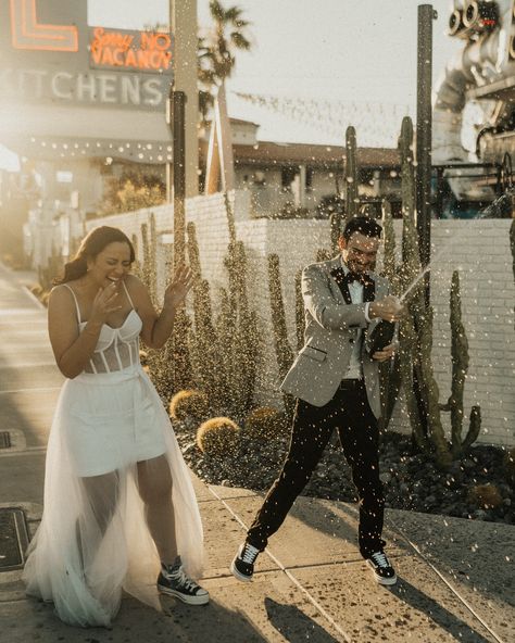 Elope in Las Vegas and celebrate on Fremont Street! Las Vegas Photographer: @treeoflifelasvegas Wedding Venue: @littlewhiteweddingchapel @alittlewhiteweddingchapel Wedding Dress: @lestudio.rose Shoes: @vans @converse Jewelry/Rings: @kayjewelers @reisman_aliancas #elope #elopement #lasvegaselopement #lasvegaselopementphotographer #vegaselopement #vegaselopementphotographer #lookslikefilm #vegasphotoshoot Converse Jewelry, Fremont Street Las Vegas, Wedding Converse, Vegas Elopement, Las Vegas Elopement, Vans Converse, Rose Shoes, Shoes Vans, Vegas Wedding