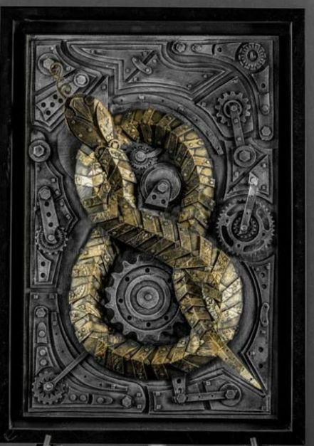 Snake Mural, Steampunk Snake, Journal Book Covers, Fantasy Snake, Einstein Photo, 3d Canvas Art, Steampunk Artwork, Steampunk Tendencies, Machine Art