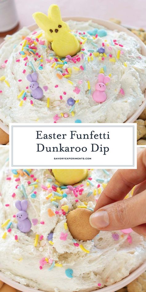 Quick Easter Desserts, Dunkaroo Dip Recipe, Easter Dips, Exotic Desserts, Dunkaroo Dip, Cute Easter Desserts, Easter Deserts, Easy Easter Treats, Easter Party Food