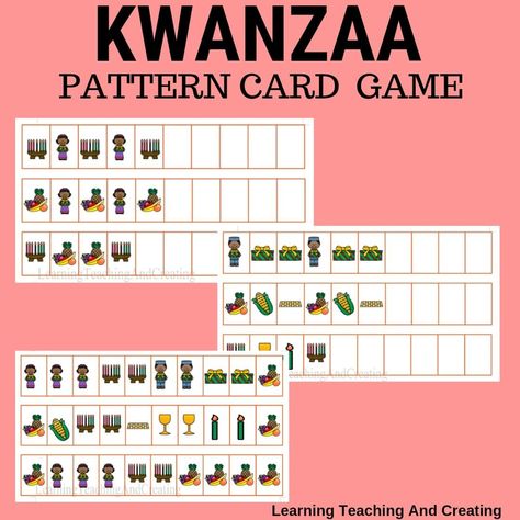 Interactive Bulletin Board, Pattern Game, Pattern Activities, Seasons Activities, Montessori Toddler Activities, Pattern Printable, Montessori Toddler, Kwanzaa, Card Patterns