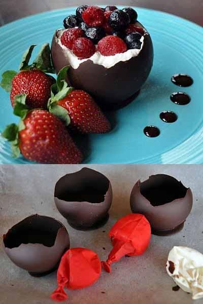 20 Really Cute Valentine's Day Gift Ideas For Your Special One - Lifehack Chocolate Bowls, Sommer Mad, Diy Chocolate, Valentine Desserts, Valentines Day Desserts, Valentines Day Dinner, Valentines Day Food, Valentines Food, Chocolate Cups