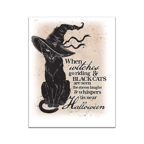 Nicely said, wonderful decoration for the holiday, you could keep it up all year round! Halloween Art Prints, When Witches Go Riding, Black Cat Ghost, Halloween Chalkboard, Primitive Halloween, Halloween Sign, Halloween Haunted Houses, Halloween Signs, Halloween Home Decor