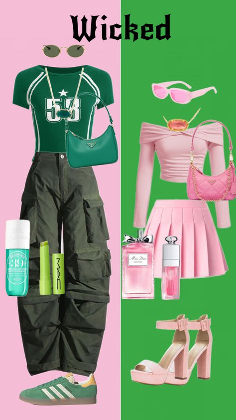 Wicked inspired outfits!! Wicked Elphaba Inspired Outfits, Glinda And Elphaba Inspired Outfits, Wicked Inspired Outfits Casual, Wicked Outfits Ideas, Wicked Movie Outfits, Wicked Themed Outfit, Elphaba Wicked Inspired Outfits, Musical Outfits Broadway, Wicked Outfit Inspired