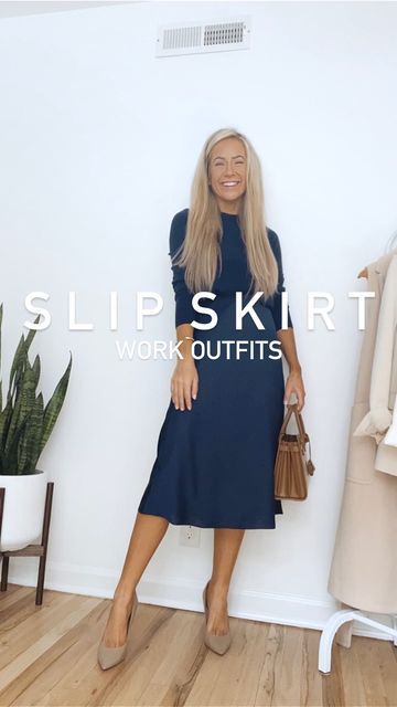 Slip Skirt Work Outfit, Skirt Work Outfit, Work Skirts, Slip Skirt, Classic Outfits, Work Outfits, Fall Fashion, Work Outfit, Work Wear