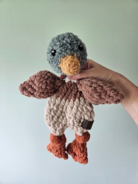 Mallard Duck Snuggler | Crochet Mallard Lovey | Baby Boy Toy | Farm Theme Nursery Decor | First Birthday Gift | Baby Shower Gift | Barnyard Crochet Gifts For Baby Boys, Crochet Baby Blankets For Boys, Duck Room Ideas, Crochet For Toddlers, Mallard Baby Shower Theme, Diy Baby Shower Gifts For Boys, Baby Boy Nursery Farm, Mallard Duck Baby Shower Ideas, Crochet Baby Things