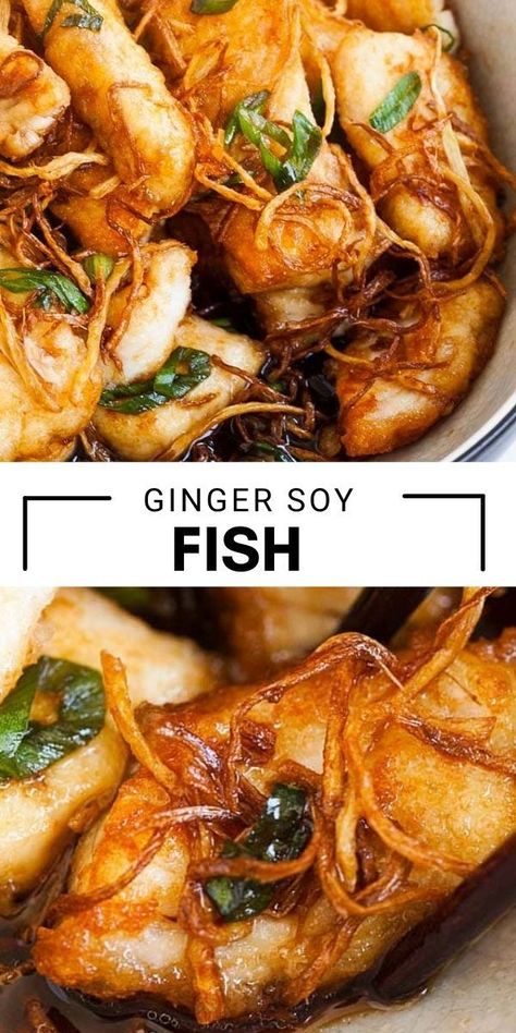 Easy Halibut Recipes, Soy Fish, Halibut Recipes, Rasa Malaysia, Shrimp Scampi, Seafood Dinner, Asian Cooking, Fish Dishes, Asian Dishes