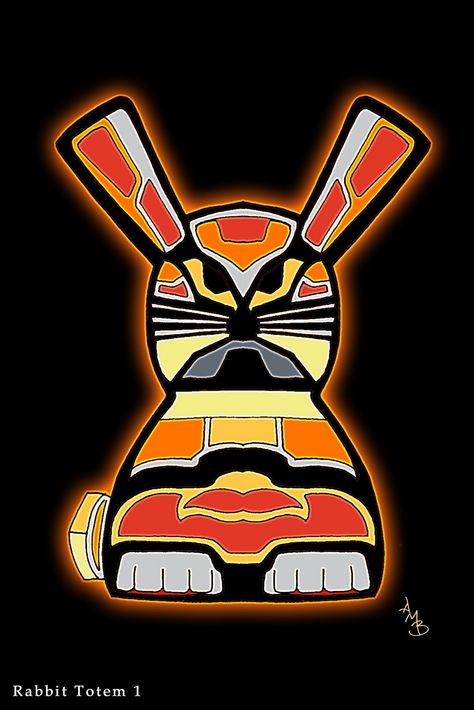 Totem Pole Animals, Rabbit Totem, Rabbit Artwork, Totem Pole, Native American Tribes, The Pacific Northwest, The Pacific, Wood Burning, Pacific Northwest