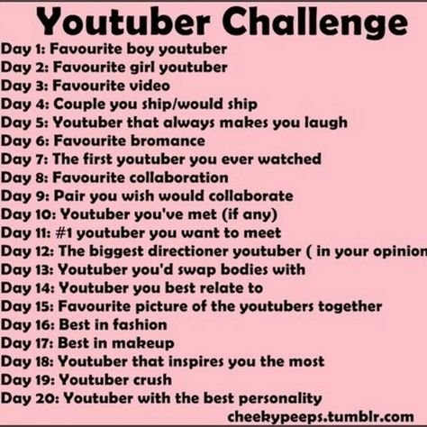 I cant make up my mine on any of these questions i love so many youtubers Youtube Challenges, Youtube Questions, Ryan Higa, Hannah Hart, Youtube Hacks, Jenna Marbles, Start Youtube Channel, Channel Ideas, Joey Graceffa