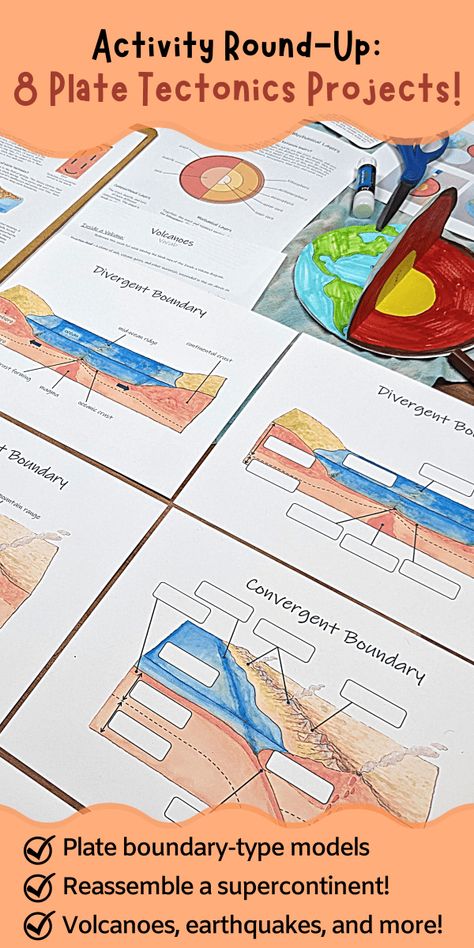 8 Plate Tectonics Activities - try these project ideas in your classroom! Plate Tectonics Activity Middle School, Plate Tectonics Anchor Chart, Plate Tectonics Project, Tectonic Plates Project, Plate Tectonics Activity, Tectonic Plates Activities, Tectonic Plate Boundaries, Plate Tectonic Theory, 6th Grade Activities