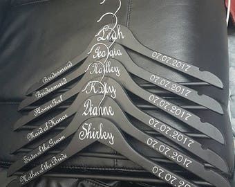 Diy Wedding Hangers, Wedding Coat Hangers, Wedding Decals, Wedding Dress Hangers, Bridesmaid Hangers, Personalized Hangers, Wedding Coat, Cricut Wedding, Wood Hanger