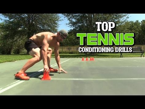 Tennis Conditioning Workout - Cone Drills to Improve Fitness & Speed on US Sports Net!  http://ussportsnetwork.blogspot.com/2017/10/tennis-conditioning-workout-cone-drills.html Tennis Training, Tennis Workout Training Gym, Tennis Conditioning Workout, Tennis Agility Drills, Tennis Drills Training, Tennis Workout Training, Tennis Doubles Strategies, Cone Drills, Agility Workouts